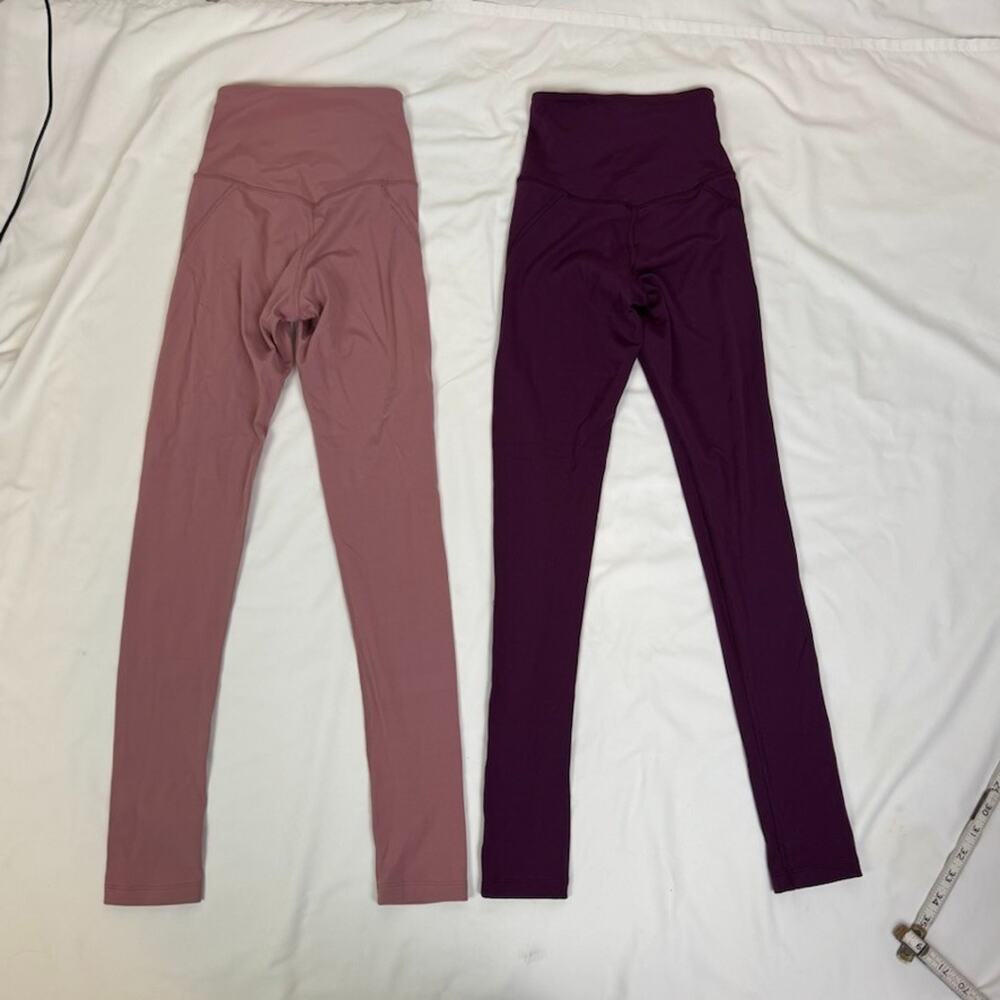 Lot x 2 GIRLFRIEND COLLECTIVE Econyl XXS Leggings Hi Rise Mauve Pink Purple - Picture 12 of 14